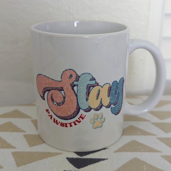 Stay pawsitive coffee cup - Picture 1 of 1